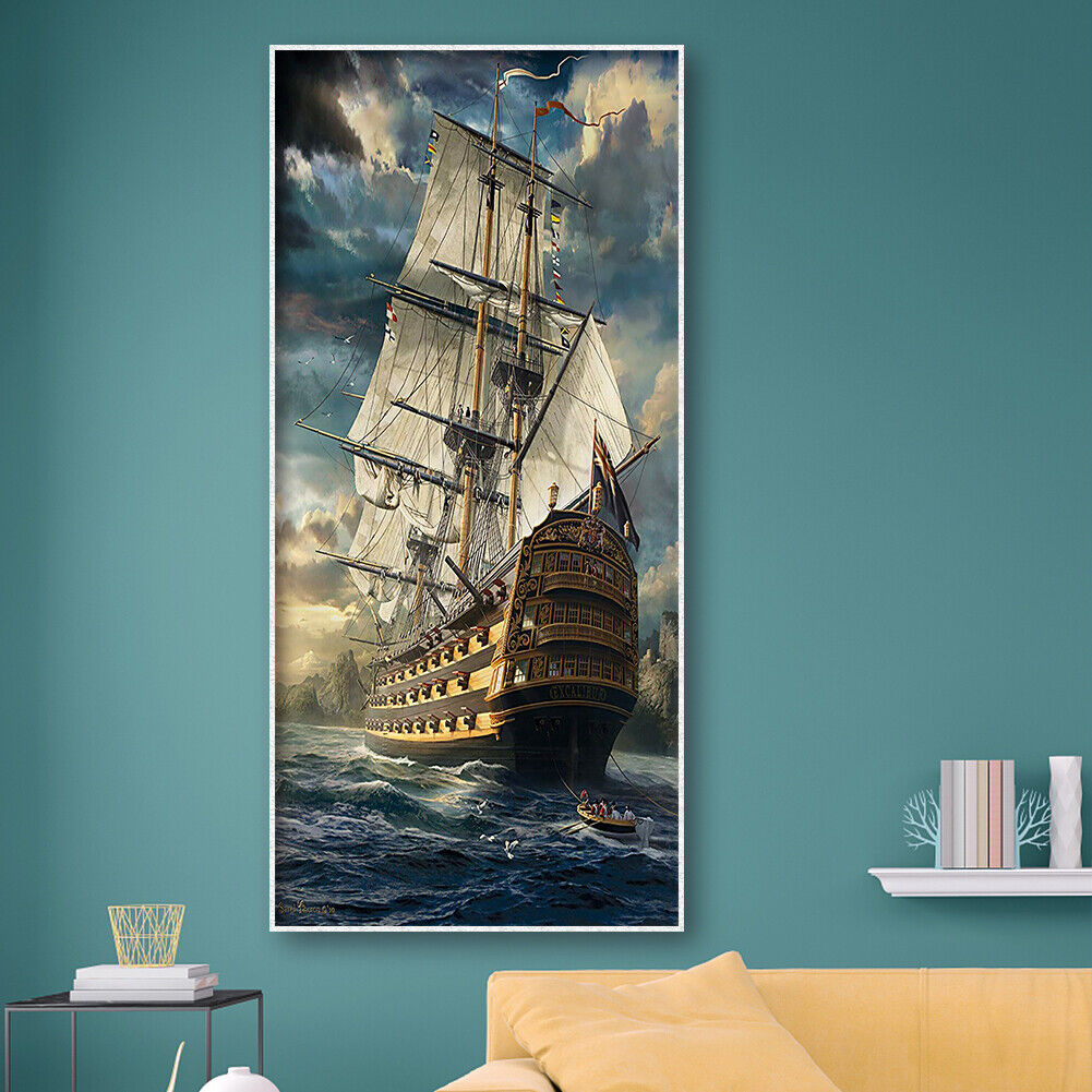 Sea Sailboat Full Drill Diamond Painting DIY Bead Art Picture Mosaic Kit