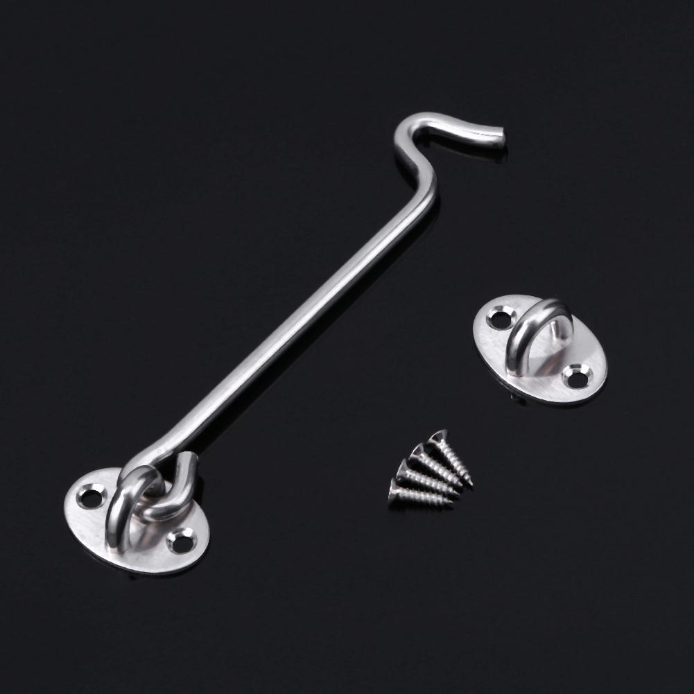 Stainless Steel Thicken Door Window Hook Safety Limit Lock with Base (6in)