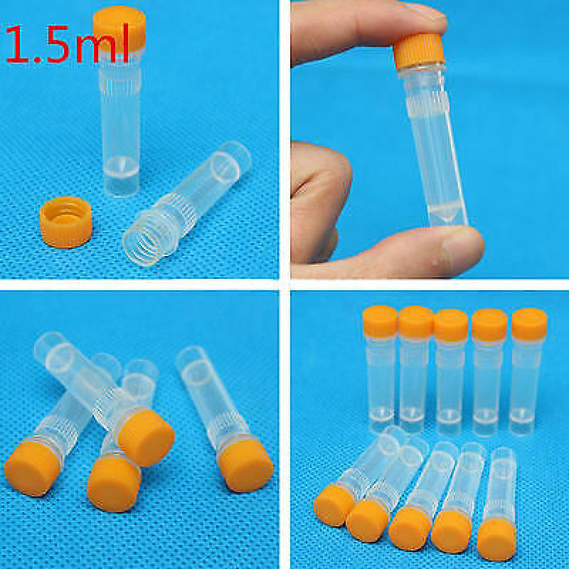 25Pcs 1.5ml Plastic Centrifuge Tube Pipe Vial Lab Test Container