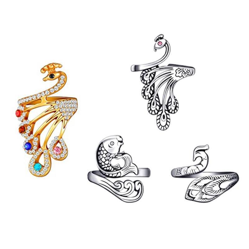 Finger Holder Set, 2 Pieces Adjustable Knitting Crochet Loop Rings with Metal a