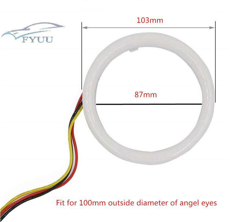 2pcs 12V Car DRL White Yellow Ring Angel Eyes Daytime Running Turn Signal Light