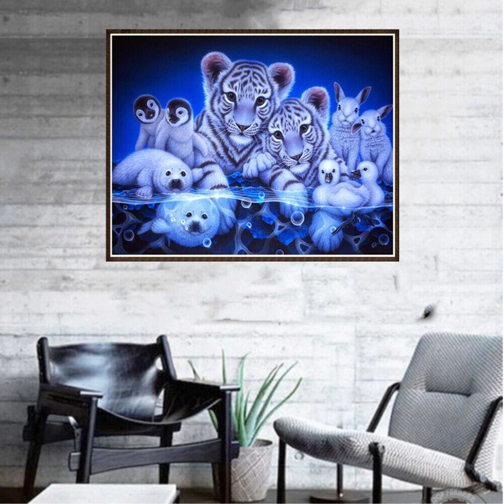 Animal Round Diamond Painting Embroidery DIY Needlework Cross Stitch Set