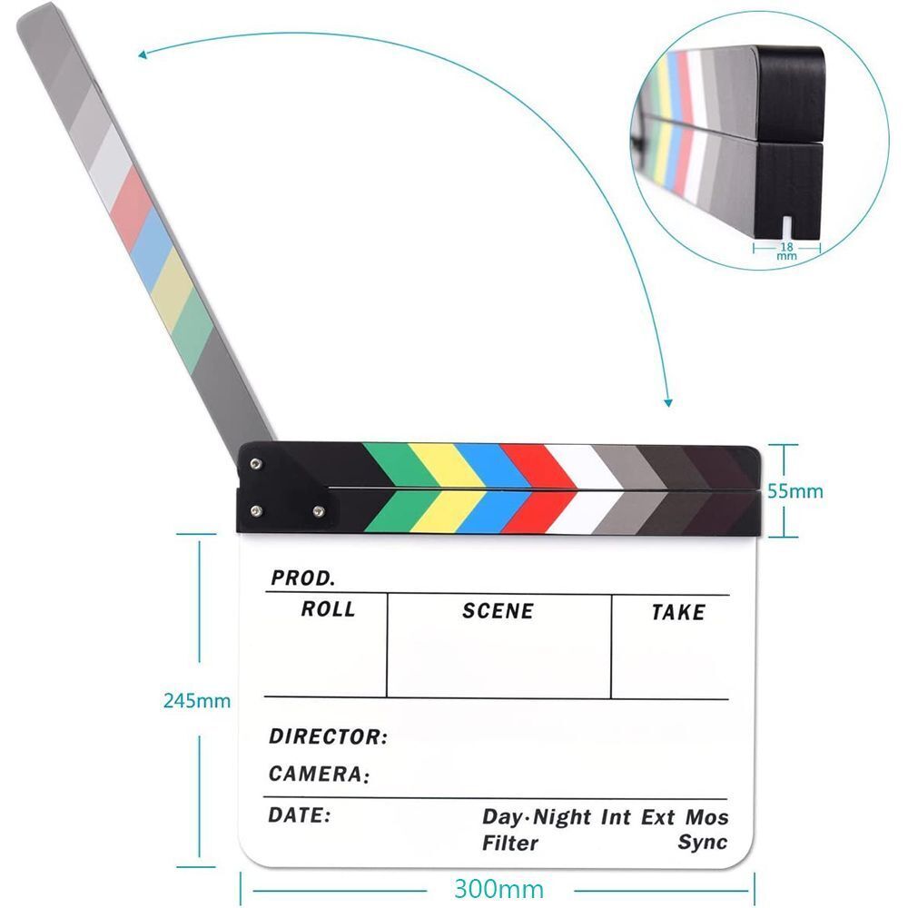 Dry Erase TV Film Movie Director's Clapboard Clapperboard Action Slate Clap