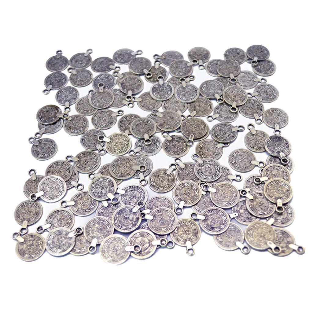 100pcs  Charms Coin Beads Pendant DIY Necklace Bracelet Crafts