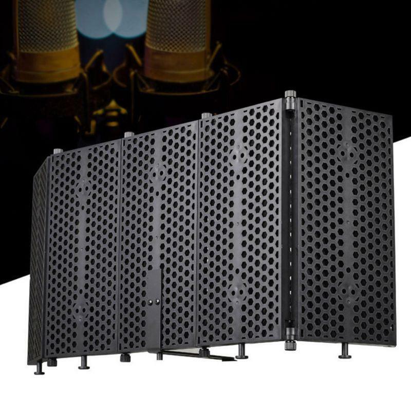 Portable Microphone Isolation Shield Adjustable Angle Foldable Cover Wind Screen