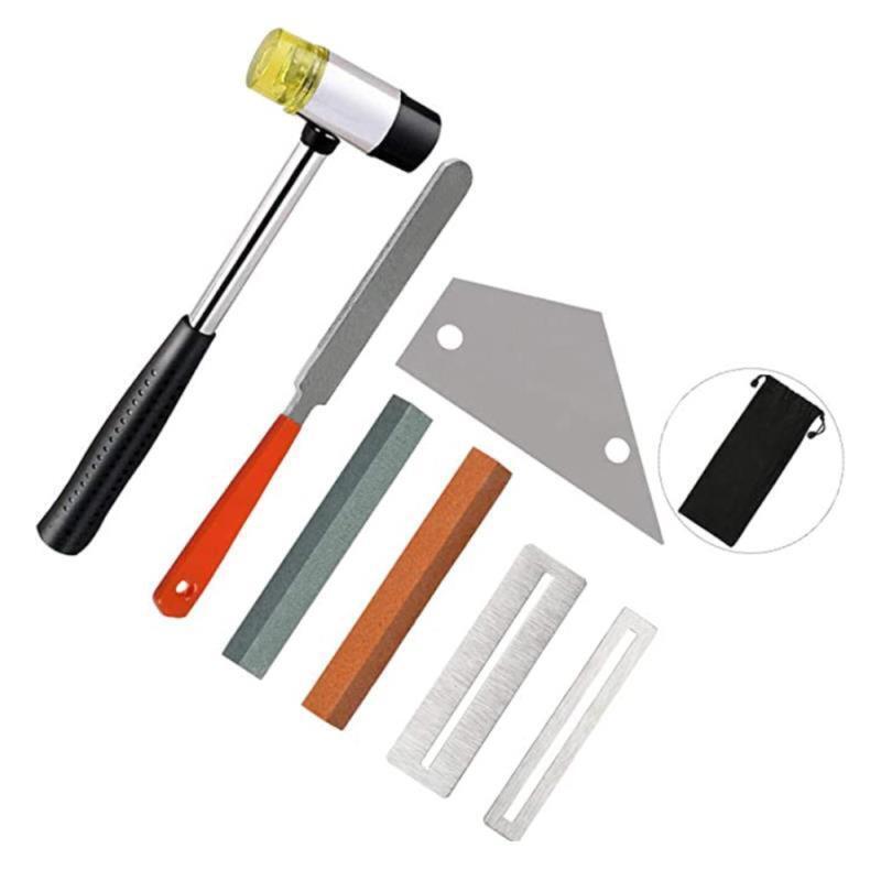 Multifunctional 7Pcs Stainless Steel Guitar File Frets Hammer Guitar Repair Tool