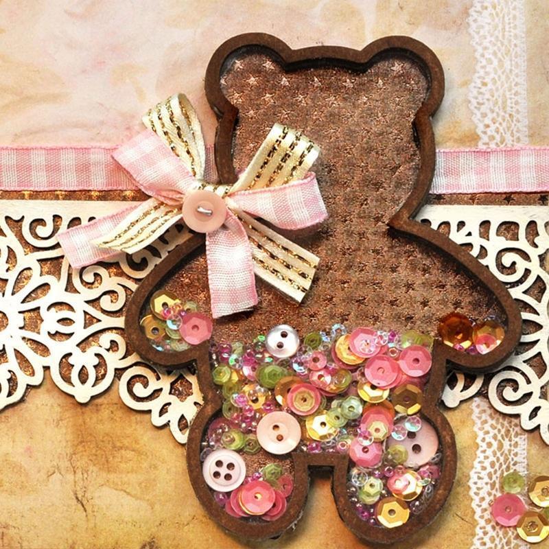 Cute Bear Shaker Metal Cutting Dies Stencil DIY Scrapbooking Embossing Template