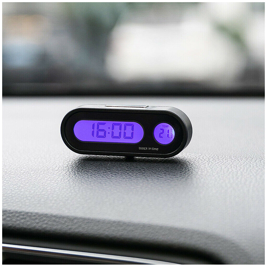 2 in 1 Car Digital LCD Electronic Time Clock Thermometer Watch Backlight Black