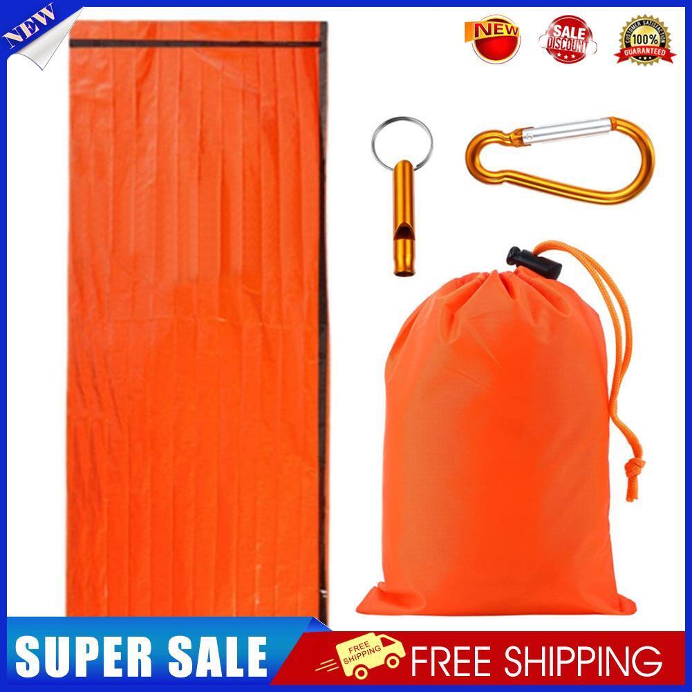 Outdoor Emergency Blanket Set with Whistle Buckle Reusable Warm Blankets