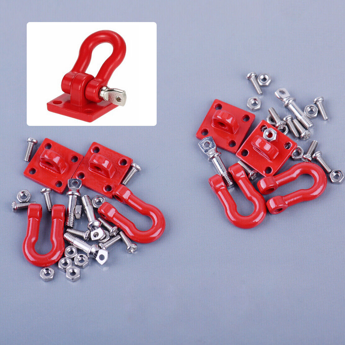 4X 1:10 RC Rock Crawler Tow Hook Base Shackle fit for Axial SCX10 RC4WD D90 Li