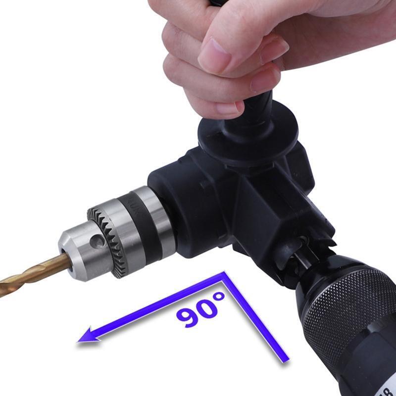 Right Angle Three Jaw Chuck Corner Impact Drill Adapter 90° Bend Extension Chuck