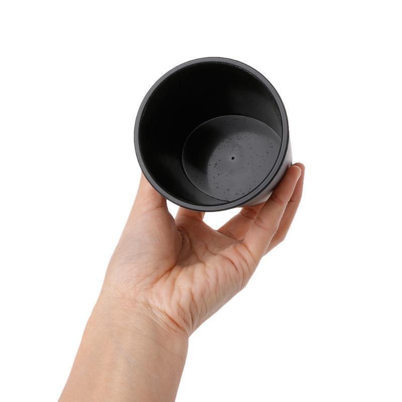 Durable Leather Ribbed Dice Cup Fish Pattern Black Gambling Casino Tool KTV Bar