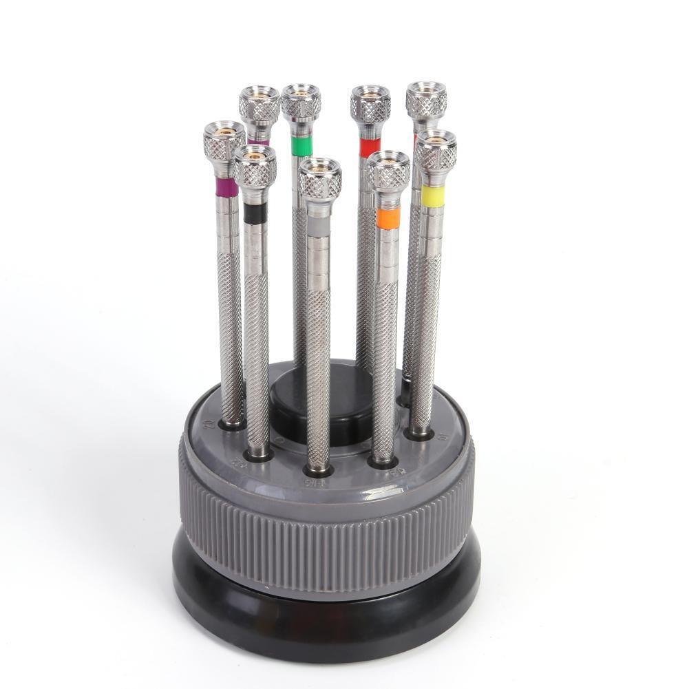 9pcs/Set Watch Repair Rotary Base Spring Bar Screwdriver Watchmaker Tool