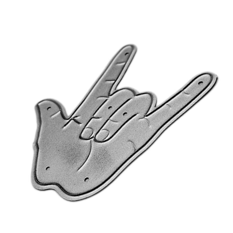 Love Hand Gesture Metal Cutting Dies Stencil DIY Scrapbooking Card Template Mold