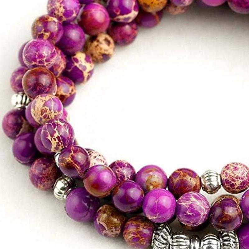 108 Mala Beads Wrap Bracelet Necklace with Lotus Pendant Fashion Jewelry Gifts