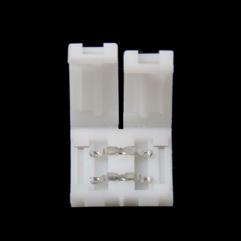 Solderless Clip-on Coupler Connector 2 Pin 10mm For 5050 Single Color LED Strip