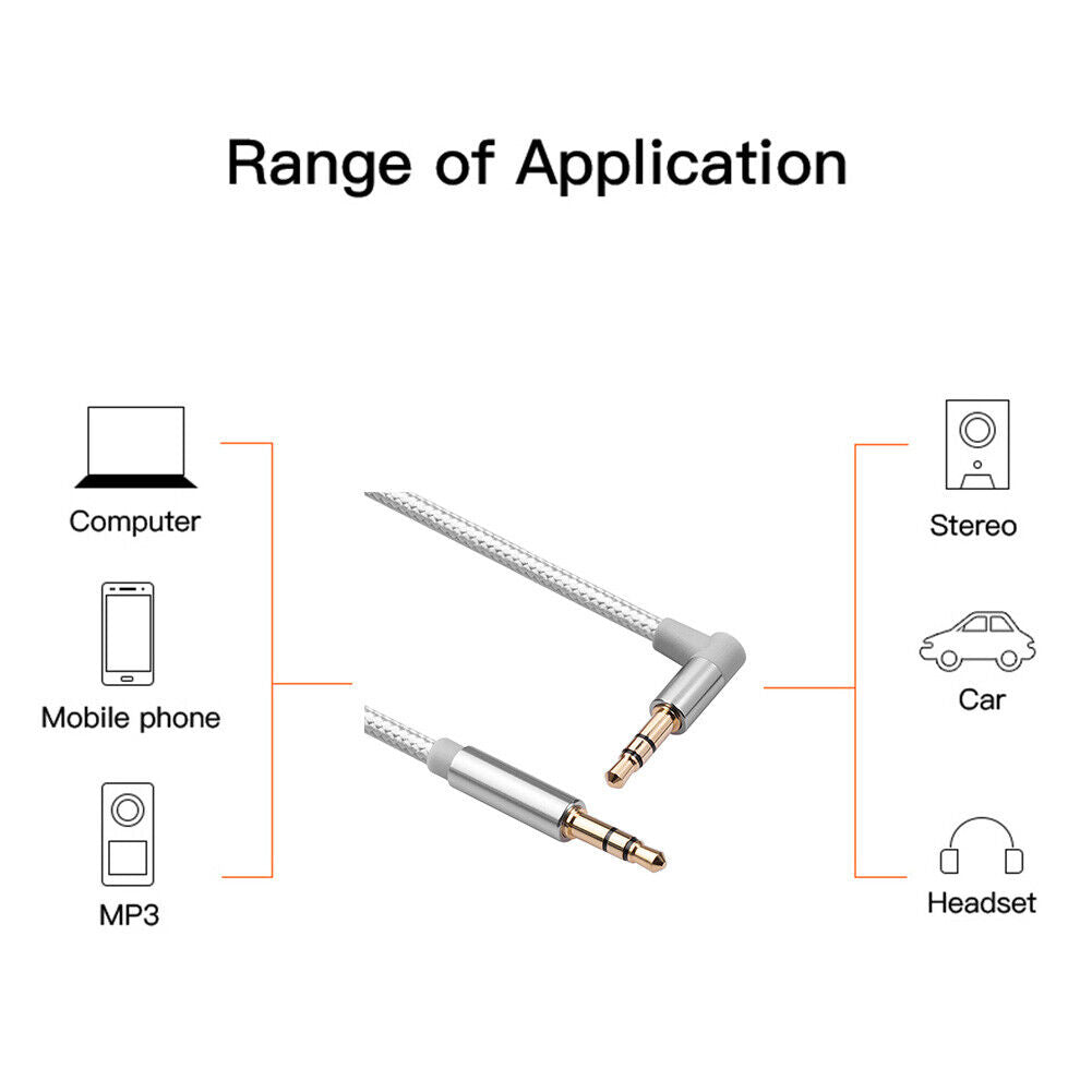 AV01S 3.5mm Aux Jack Male to Male Audio Cable for Car Headphones (3 meter)