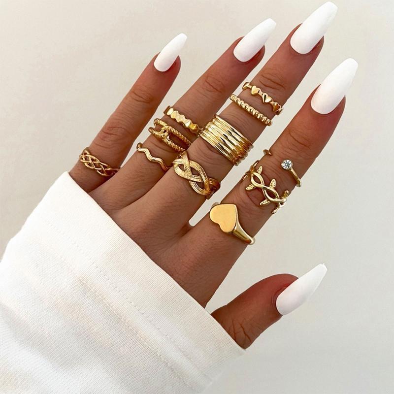 11xAdjustable Open Rings Stackable Thumb Joint Ring for Women Teen Girl Jewelry