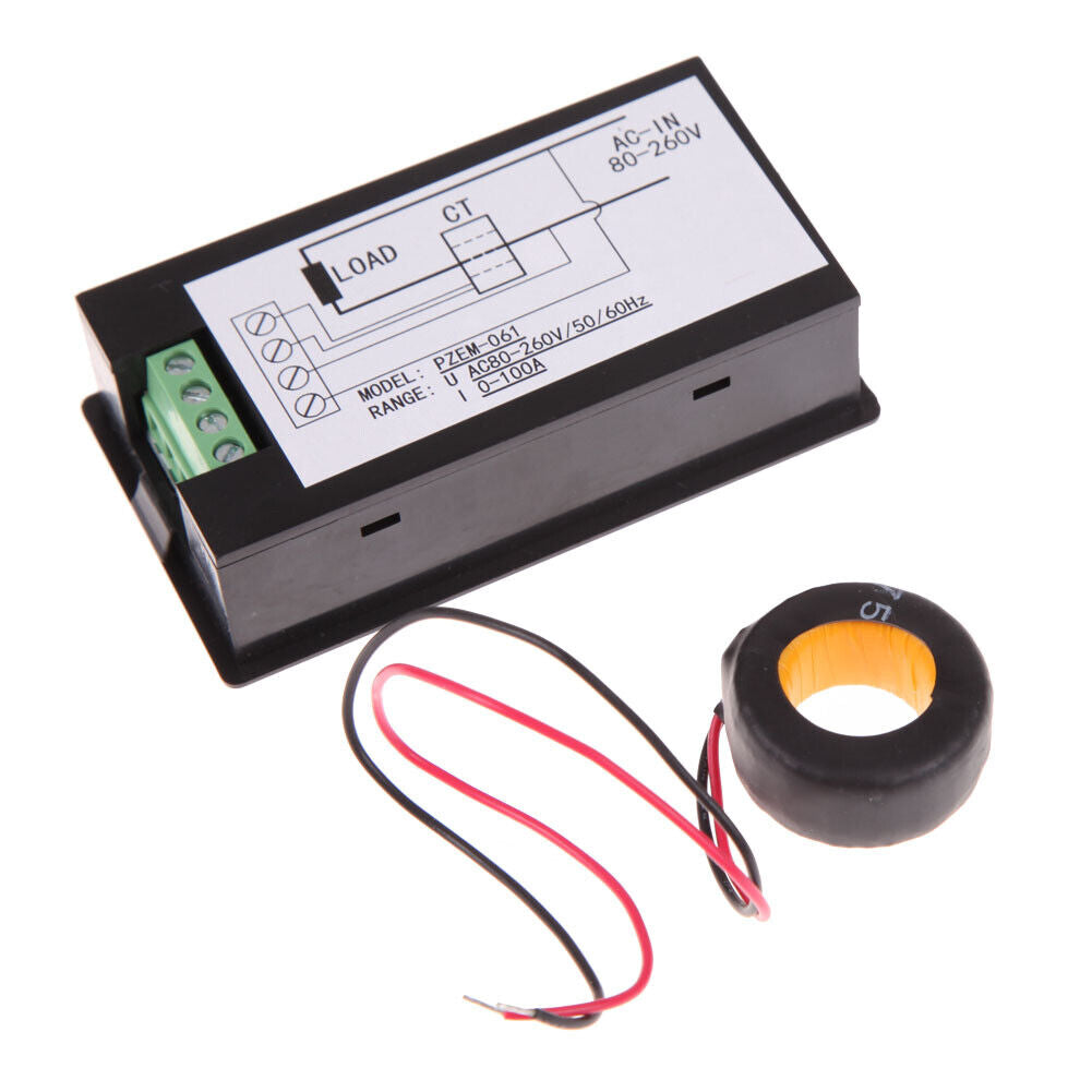 100 AC Digital LCD Power Panel Meter Monitor Power Energy Voltmeter Ammeter