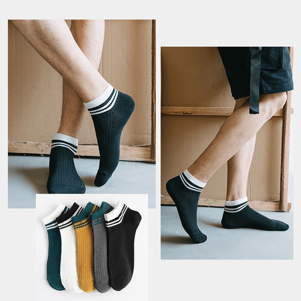 Absorb Sweat Breathable Striped Clothing Accesories Sports Stockings Boat Socks