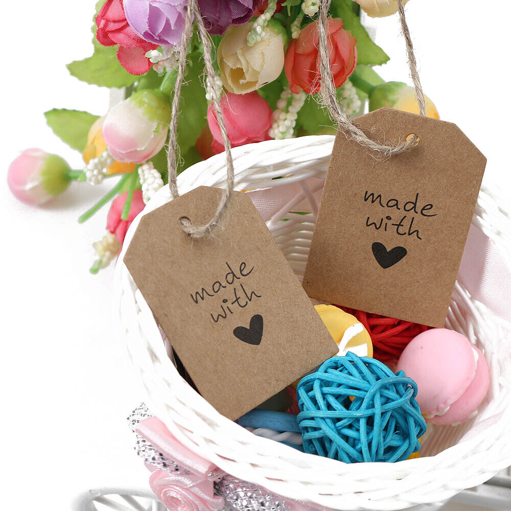 Wedding Supplies Kraft Paper Made with Love Gift Cards Blank Label Hang Tags