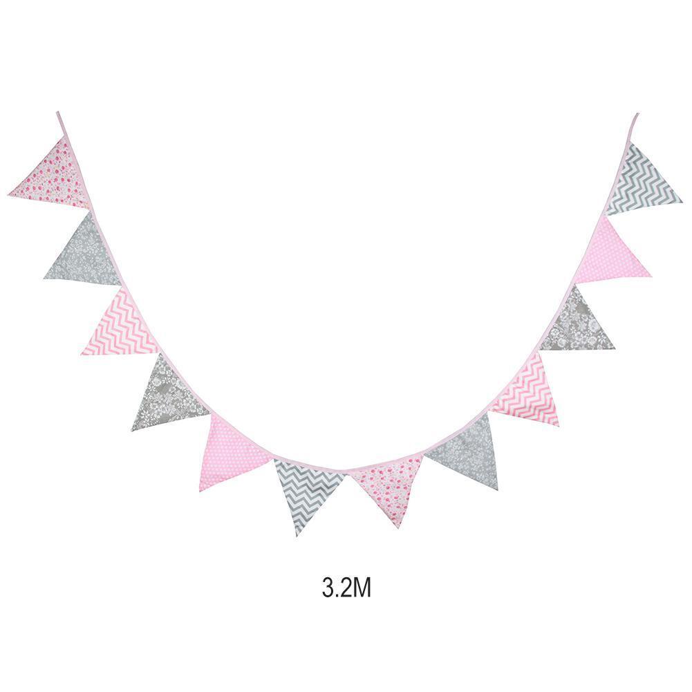 12 Flags Triangular Red Flag Bunting Wedding Birthday Party Home Decoration