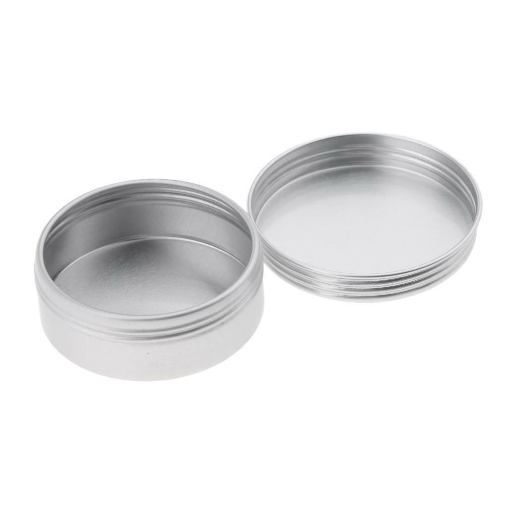 10Pcs Empty Cosmetic Pots Lip  candle Screw lid Jar Aluminium Tins 25ml