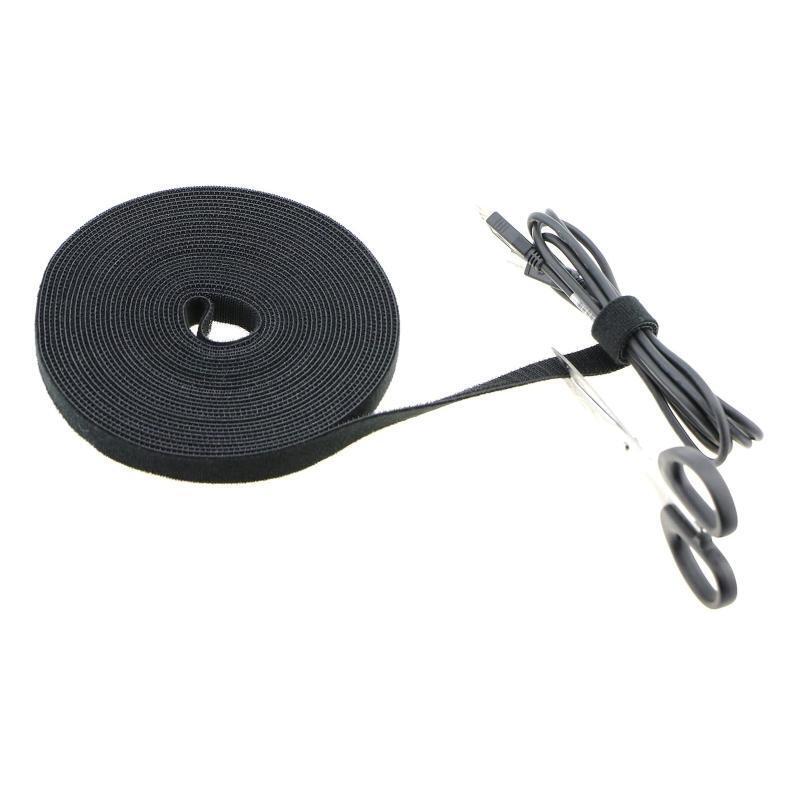 Black Sew On Hook & Loop Tape Fastening Nylon Fabric Tape 0.8-inch Wide Industry