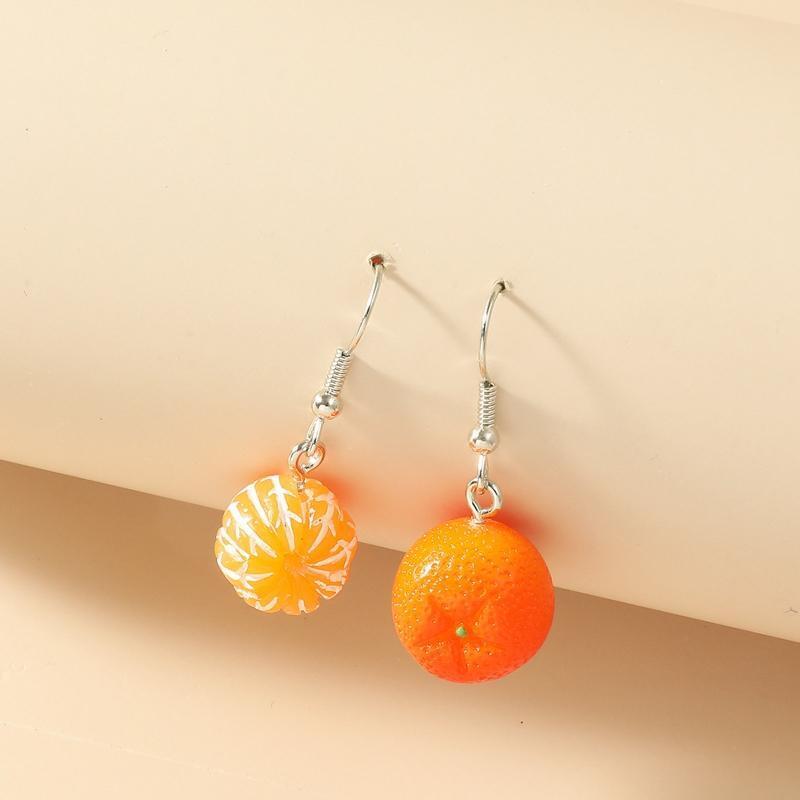 Popular Personality Creative Colorful Orange Earrings Women's All-match Earrings