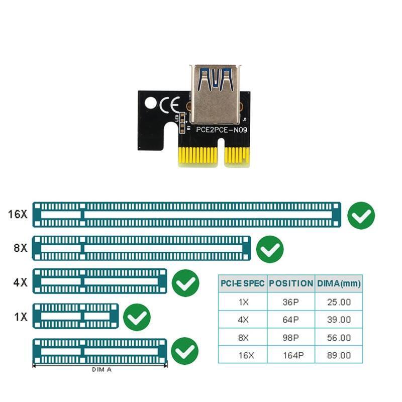 RGB PCI-E Riser Card VER 15X PCIE PCI-E Express Adapter 1X to16X USB3.0 Extender