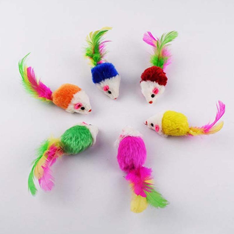 20 Pcs Cat Interactive Feather Bell Ball Teaser Stick Mouse Fish Shape Funny Cat