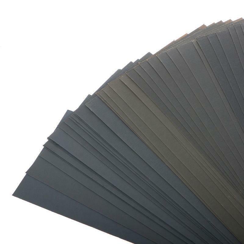 72pcs Wet Dry Abrasive Paper Sheets Waterproof Polishing Sandpaper Grinding 400
