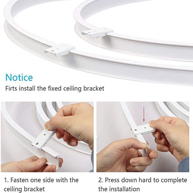 3.5m Flexible Ceiling Curtain Track Kit Bendable Window Rod Straight Curve