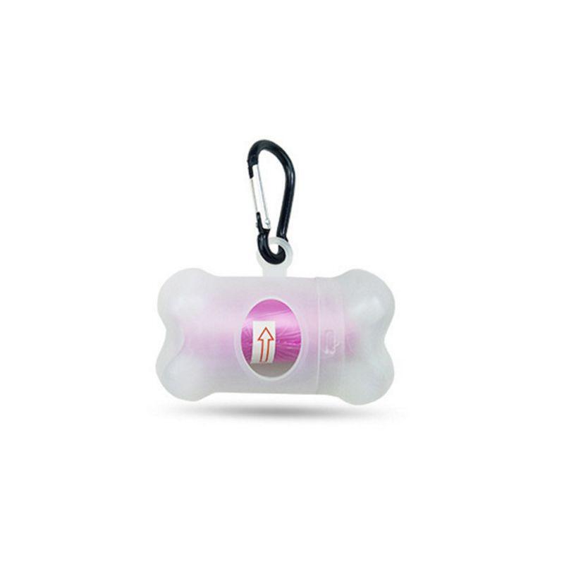 Bone Shape Pet Walking Dog Cat Waste Bag Dispenser Container Supplies