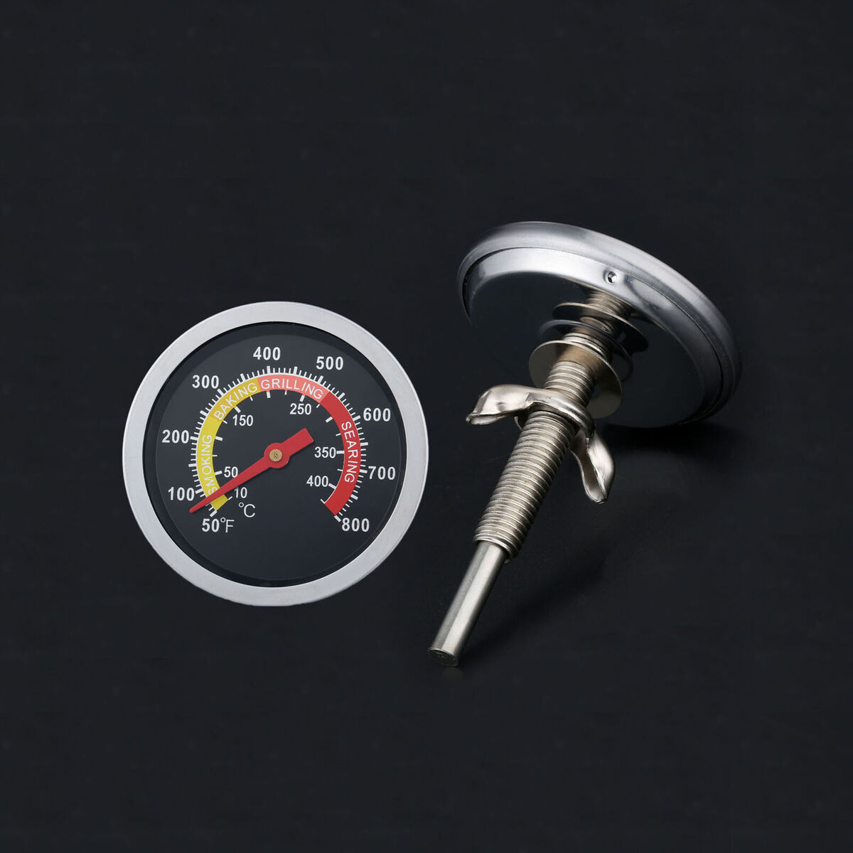Steel Barbecue BBQ Oven Grill Wood Smoker Thermometer Temperature Gauge 800?