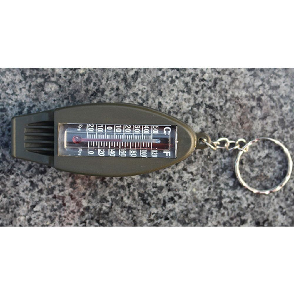 Camping Outdoor Hiking Supplies 4 In1 Whistle Thermometer Magnifier Compass