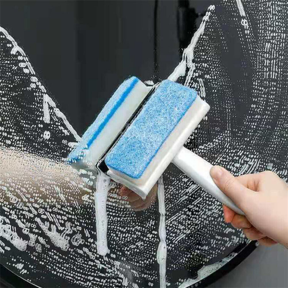 Window Cleaning Brush Glass Wiper Cleaner Double Side Squeegee Scraper Tool