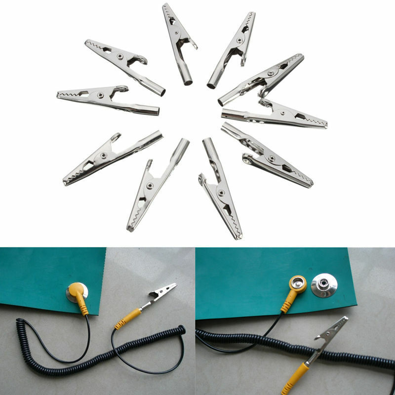 20x Stainles Steel Alligator Crocodile Test Clips Cable Lead Screw Probe