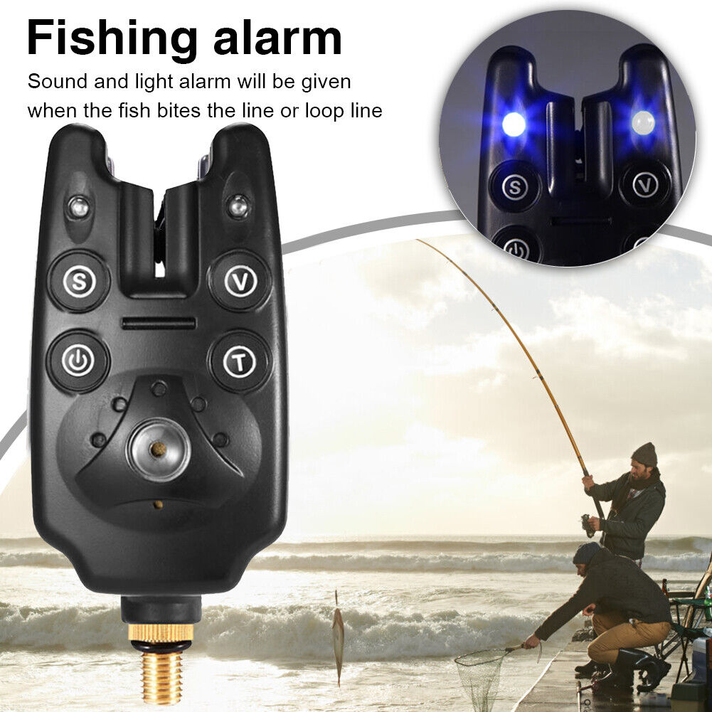 Electronic Fishing Bite Alarm LED Light Indicator Carp Fishing Warning Tool
