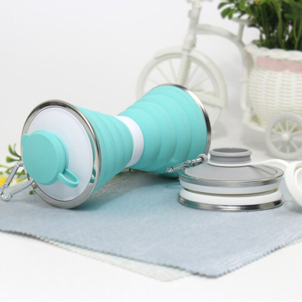 500mL Collapsible Soft Kettle Outdoor Silicone Water Bottle (Light Green)
