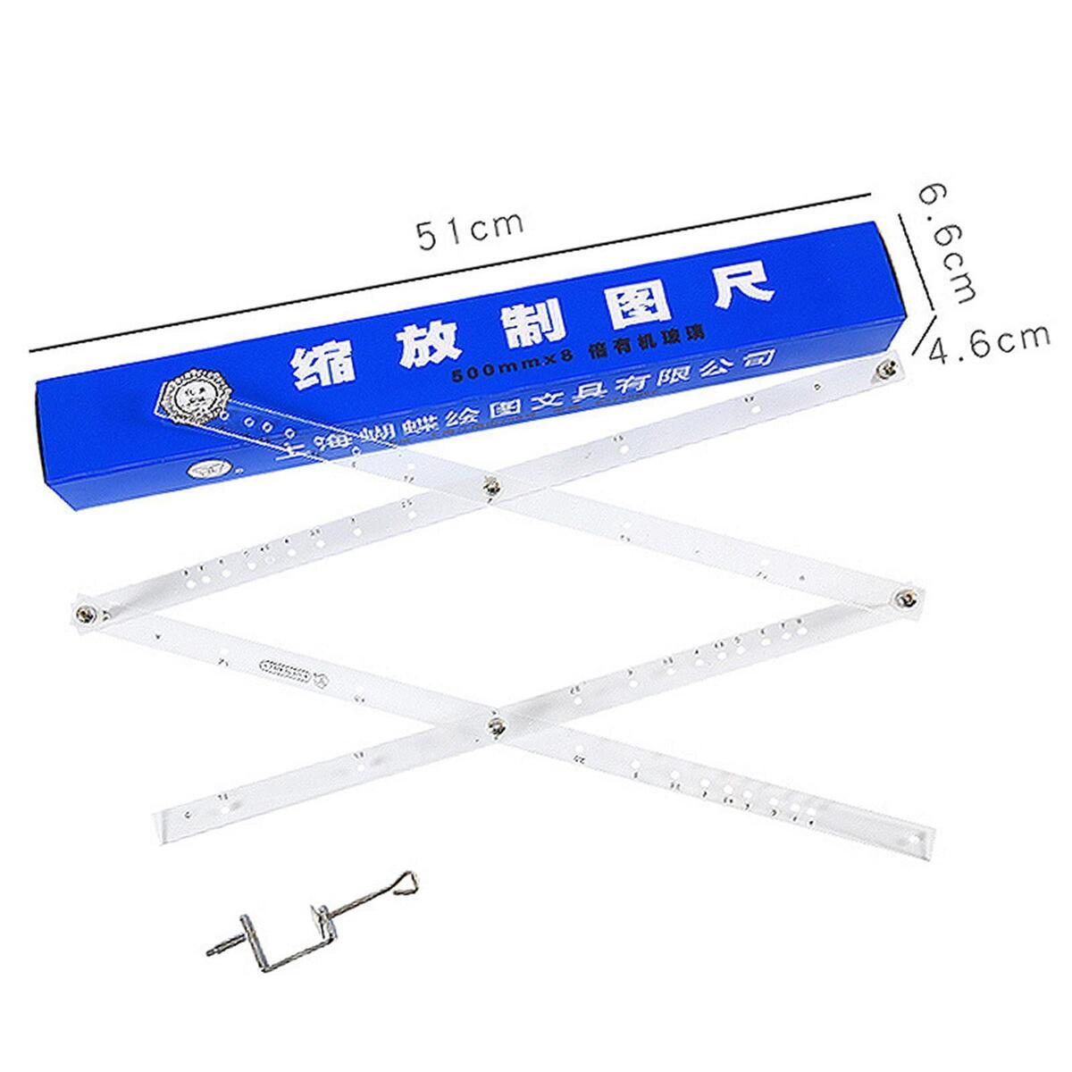 Pantograph Artist Drawing Tool Durable Folding Scale Ruler Metric for