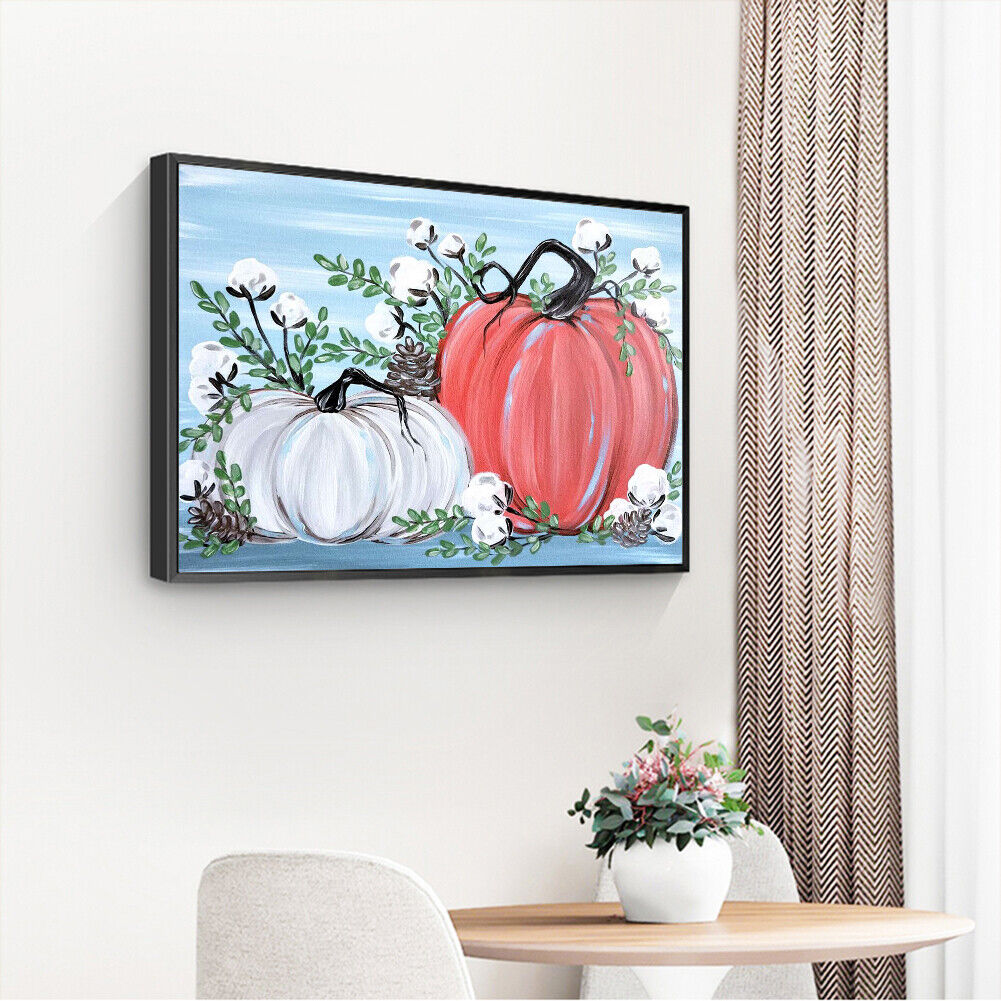 DIY Full Drill Diamond Painting Pumpkin Cotton Rhinestone Beaded Mosaic Kit