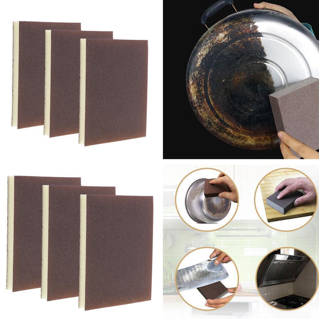 6 Pieces Sanding Sponge Block Set Double Sided Abrasive Pads