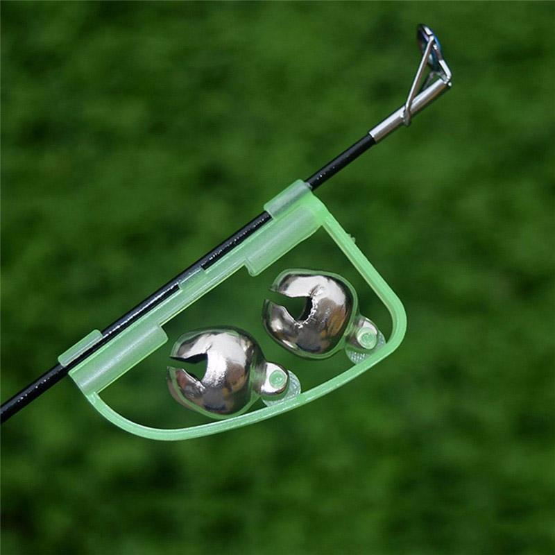 20pcs Fluorescent Fishing Rod Tip Clip Twin Bell Fish Bite Alarm Alert