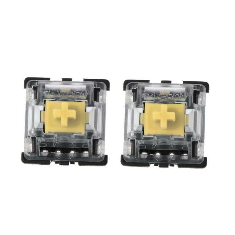 10Pcs Mechanical Keyboard Gateron MX 3 Pin Yellow Switch Transparent Case