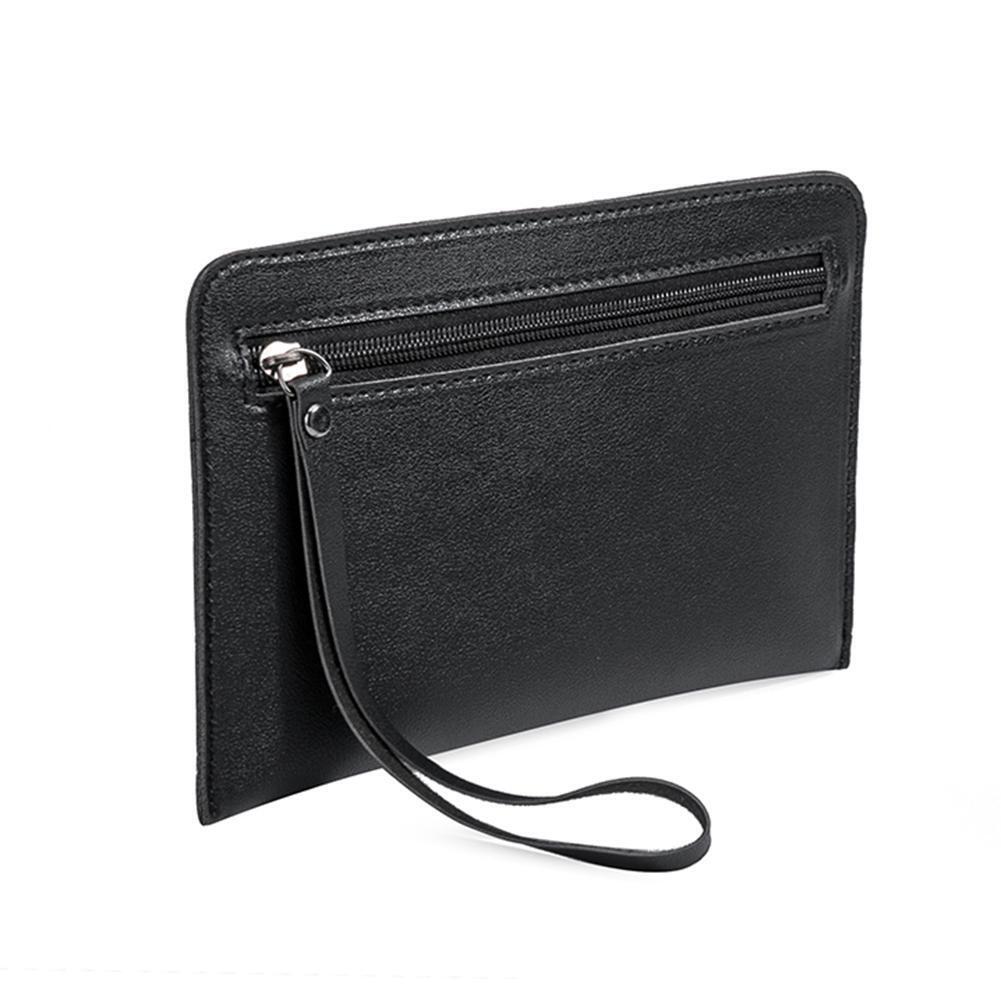 Women Solid Zipper Clutch Wallet Leather Coin Purse Soft Phone Bags (Black)