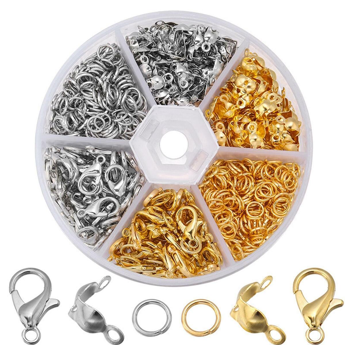 Mixed  Claw Clasps and Jump Rings Set 200 Pliers Supplies  Jump Rings