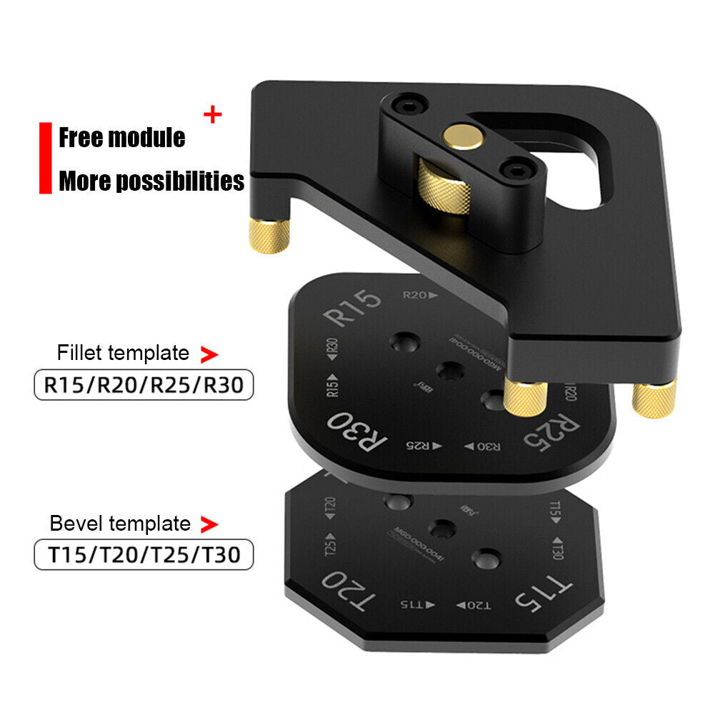 Woodworking Corner Radius Template Trimmer Router Edge Jig (Round+Fillet)