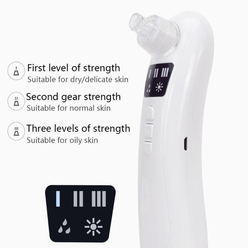 Electric Pore Cleaner Rechargeable Pores Extractor 3 Modes Adjustment 4 Probes