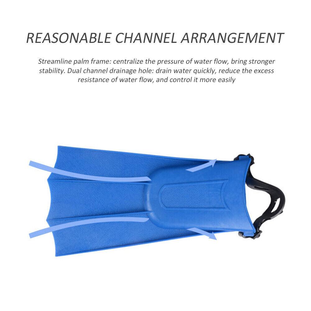 Blue Snorkeling Foot Flippers Child Short Ultra Light Swimming Fins (40-44)